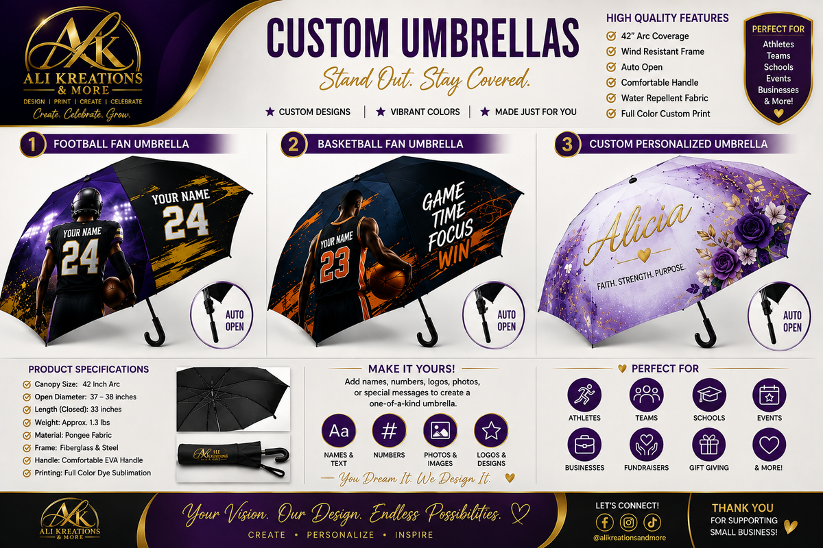 Custom Personalized Umbrella | Football, Basketball & More