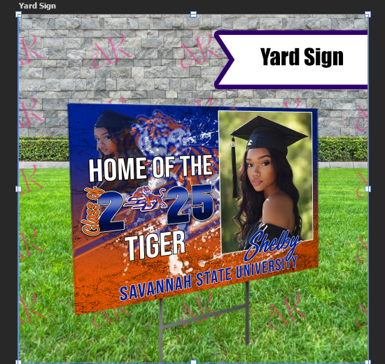Graduation Custom Yard sign with H- Stake High School or College Class of 2025
