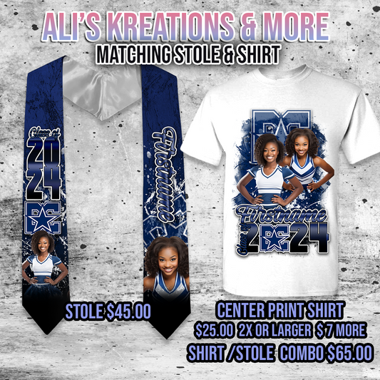 Graduation Stole and Center Print T-Shirt